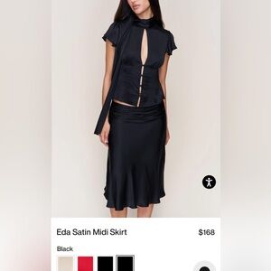 New Guizio-
Eda Satin Midi Skirt